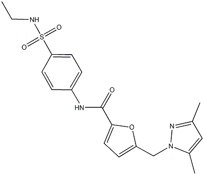 5-[(3,5-dimethyl-1H-pyrazol-1-yl)methyl]-N-{4-[(ethylamino)sulfonyl]phenyl}-2-furamide Struktur