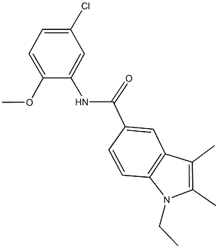 N-(5-chloro-2-methoxyphenyl)-1-ethyl-2,3-dimethyl-1H-indole-5-carboxamide Struktur