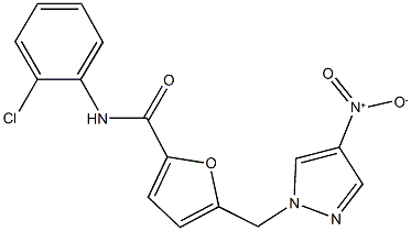 N-(2-chlorophenyl)-5-({4-nitro-1H-pyrazol-1-yl}methyl)-2-furamide Struktur