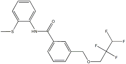 N-[2-(methylsulfanyl)phenyl]-3-[(2,2,3,3-tetrafluoropropoxy)methyl]benzamide Struktur