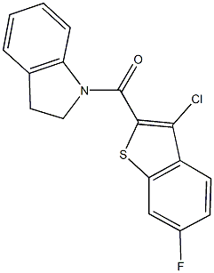 1-[(3-chloro-6-fluoro-1-benzothien-2-yl)carbonyl]indoline Struktur