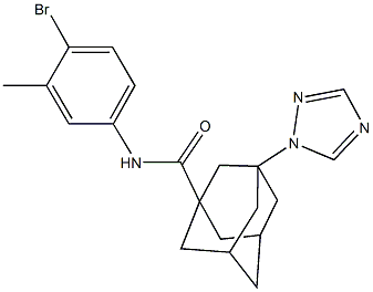 N-(4-bromo-3-methylphenyl)-3-(1H-1,2,4-triazol-1-yl)-1-adamantanecarboxamide Struktur