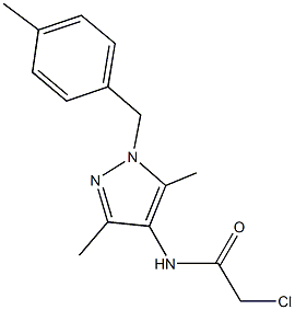 2-chloro-N-[3,5-dimethyl-1-(4-methylbenzyl)-1H-pyrazol-4-yl]acetamide Struktur