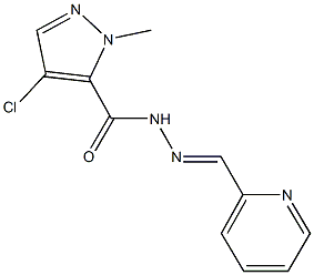 4-chloro-1-methyl-N'-(2-pyridinylmethylene)-1H-pyrazole-5-carbohydrazide Struktur