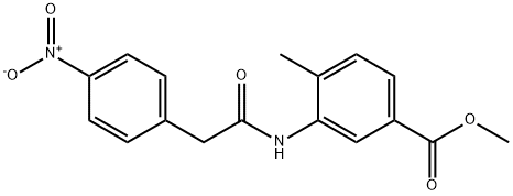 methyl 3-[({4-nitrophenyl}acetyl)amino]-4-methylbenzoate Struktur