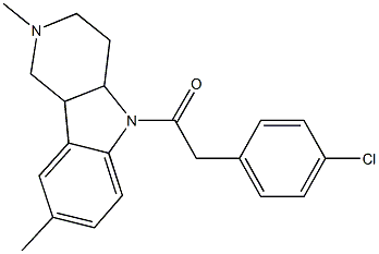 5-[(4-chlorophenyl)acetyl]-2,8-dimethyl-2,3,4,4a,5,9b-hexahydro-1H-pyrido[4,3-b]indole Struktur