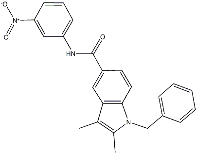 1-benzyl-N-{3-nitrophenyl}-2,3-dimethyl-1H-indole-5-carboxamide Struktur