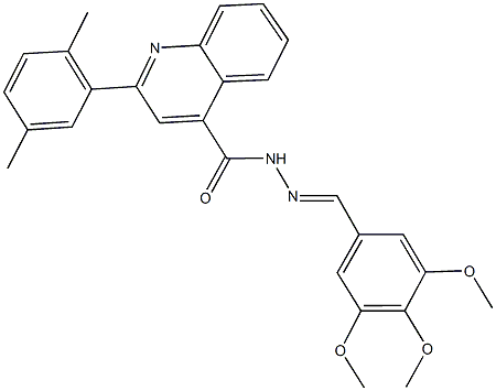 2-(2,5-dimethylphenyl)-N'-(3,4,5-trimethoxybenzylidene)-4-quinolinecarbohydrazide Struktur