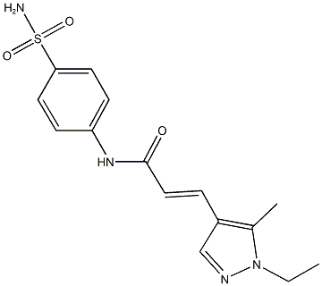 N-[4-(aminosulfonyl)phenyl]-3-(1-ethyl-5-methyl-1H-pyrazol-4-yl)acrylamide Struktur