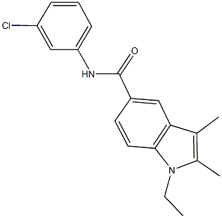 N-(3-chlorophenyl)-1-ethyl-2,3-dimethyl-1H-indole-5-carboxamide Struktur