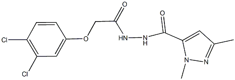 N'-[(3,4-dichlorophenoxy)acetyl]-1,3-dimethyl-1H-pyrazole-5-carbohydrazide Struktur