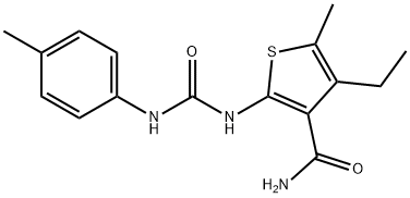 4-ethyl-5-methyl-2-[(4-toluidinocarbonyl)amino]thiophene-3-carboxamide Struktur