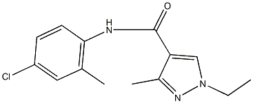 N-(4-chloro-2-methylphenyl)-1-ethyl-3-methyl-1H-pyrazole-4-carboxamide Struktur