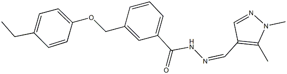 N'-[(1,5-dimethyl-1H-pyrazol-4-yl)methylene]-3-[(4-ethylphenoxy)methyl]benzohydrazide Struktur