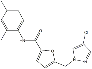 5-[(4-chloro-1H-pyrazol-1-yl)methyl]-N-(2,4-dimethylphenyl)-2-furamide Struktur