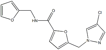 5-[(4-chloro-1H-pyrazol-1-yl)methyl]-N-(2-furylmethyl)-2-furamide Struktur