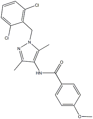 N-[1-(2,6-dichlorobenzyl)-3,5-dimethyl-1H-pyrazol-4-yl]-4-methoxybenzamide Struktur