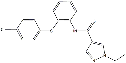 N-{2-[(4-chlorophenyl)sulfanyl]phenyl}-1-ethyl-1H-pyrazole-4-carboxamide Struktur