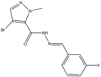 4-bromo-N'-(3-fluorobenzylidene)-1-methyl-1H-pyrazole-5-carbohydrazide Struktur