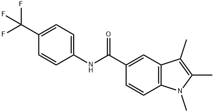 1,2,3-trimethyl-N-[4-(trifluoromethyl)phenyl]-1H-indole-5-carboxamide Struktur