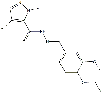 4-bromo-N'-(4-ethoxy-3-methoxybenzylidene)-1-methyl-1H-pyrazole-5-carbohydrazide Struktur