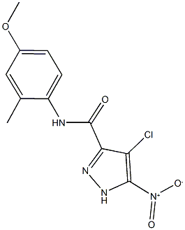 4-chloro-5-nitro-N-(4-methoxy-2-methylphenyl)-1H-pyrazole-3-carboxamide Struktur