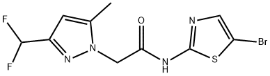 N-(5-bromo-1,3-thiazol-2-yl)-2-[3-(difluoromethyl)-5-methyl-1H-pyrazol-1-yl]acetamide Struktur