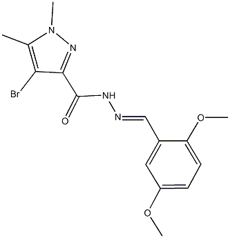 4-bromo-N'-(2,5-dimethoxybenzylidene)-1,5-dimethyl-1H-pyrazole-3-carbohydrazide Struktur