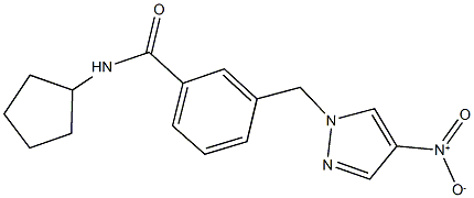 N-cyclopentyl-3-({4-nitro-1H-pyrazol-1-yl}methyl)benzamide Struktur