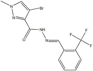 4-bromo-1-methyl-N'-[2-(trifluoromethyl)benzylidene]-1H-pyrazole-3-carbohydrazide Struktur