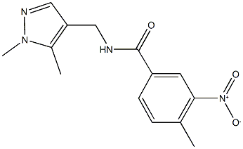 N-[(1,5-dimethyl-1H-pyrazol-4-yl)methyl]-3-nitro-4-methylbenzamide Struktur