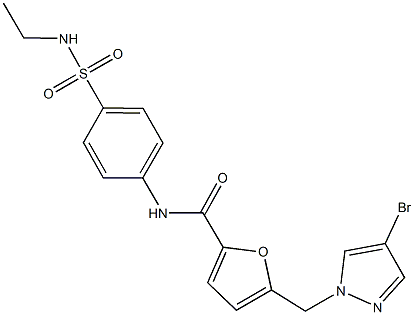 5-[(4-bromo-1H-pyrazol-1-yl)methyl]-N-{4-[(ethylamino)sulfonyl]phenyl}-2-furamide Struktur