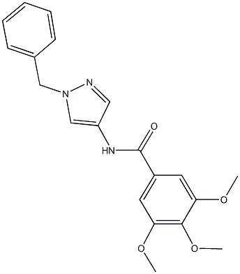 N-(1-benzyl-1H-pyrazol-4-yl)-3,4,5-trimethoxybenzamide Struktur