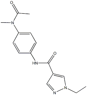 N-{4-[acetyl(methyl)amino]phenyl}-1-ethyl-1H-pyrazole-4-carboxamide Struktur