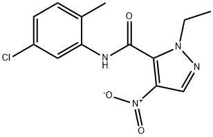 N-(5-chloro-2-methylphenyl)-1-ethyl-4-nitro-1H-pyrazole-5-carboxamide Struktur