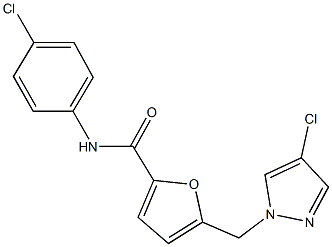 N-(4-chlorophenyl)-5-[(4-chloro-1H-pyrazol-1-yl)methyl]-2-furamide Struktur