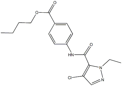 butyl 4-{[(4-chloro-1-ethyl-1H-pyrazol-5-yl)carbonyl]amino}benzoate Struktur