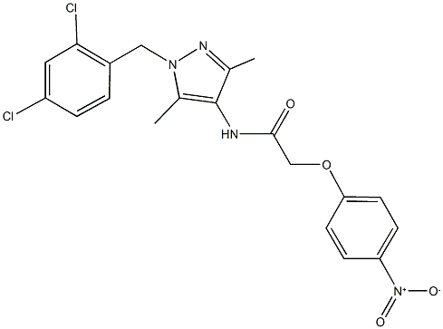 N-[1-(2,4-dichlorobenzyl)-3,5-dimethyl-1H-pyrazol-4-yl]-2-{4-nitrophenoxy}acetamide Struktur