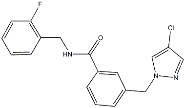 3-[(4-chloro-1H-pyrazol-1-yl)methyl]-N-(2-fluorobenzyl)benzamide Struktur