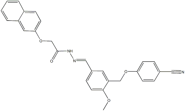 N'-{3-[(4-cyanophenoxy)methyl]-4-methoxybenzylidene}-2-(2-naphthyloxy)acetohydrazide Struktur