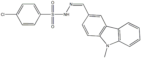 4-chloro-N'-[(9-methyl-9H-carbazol-3-yl)methylene]benzenesulfonohydrazide Struktur