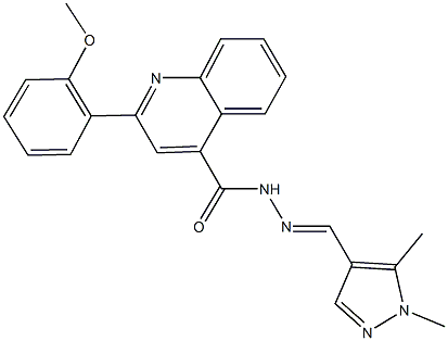 N'-[(1,5-dimethyl-1H-pyrazol-4-yl)methylene]-2-(2-methoxyphenyl)-4-quinolinecarbohydrazide Struktur