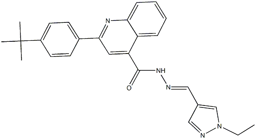 2-(4-tert-butylphenyl)-N'-[(1-ethyl-1H-pyrazol-4-yl)methylene]-4-quinolinecarbohydrazide Struktur