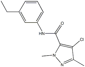 4-chloro-N-(3-ethylphenyl)-1,3-dimethyl-1H-pyrazole-5-carboxamide Struktur