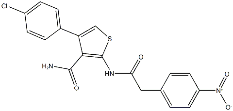 4-(4-chlorophenyl)-2-[({4-nitrophenyl}acetyl)amino]thiophene-3-carboxamide Struktur