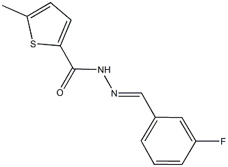 N'-(3-fluorobenzylidene)-5-methyl-2-thiophenecarbohydrazide Struktur