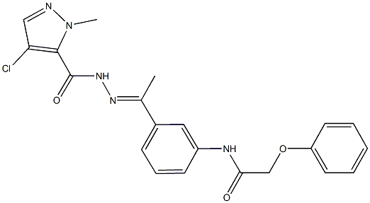 N-(3-{N-[(4-chloro-1-methyl-1H-pyrazol-5-yl)carbonyl]ethanehydrazonoyl}phenyl)-2-phenoxyacetamide Struktur