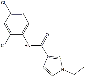 N-(2,4-dichlorophenyl)-1-ethyl-1H-pyrazole-3-carboxamide Struktur