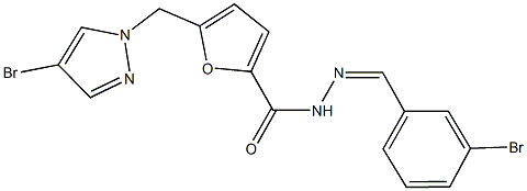 N'-(3-bromobenzylidene)-5-[(4-bromo-1H-pyrazol-1-yl)methyl]-2-furohydrazide Struktur