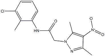 N-(3-chloro-2-methylphenyl)-2-{4-nitro-3,5-dimethyl-1H-pyrazol-1-yl}acetamide Struktur